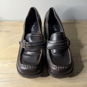 L.E.I. Camila Brown Chunky Platform Loafers Y2K Goth Grunge Lug Sole Heels 8.5